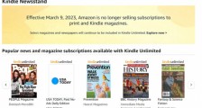 亚马逊宣布将于9月4日停止Kindle Newsstand服务
